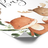 ウッドランド赤ちゃんシャワー推測バッグゲーム ポスター (角)