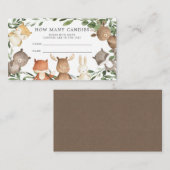 ウッドランド赤ちゃんシャワー数を推測 エンクロージャーカード (正面/裏面)