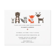 ウッドランド赤ちゃんシャワー森林動物ニュートラルかわいい私