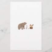 ウッドランド赤ちゃんシャワー森林動物 便箋 (裏面)