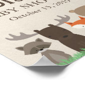 ウッドランド赤ちゃんシャワー歓迎の看板ポスター ポスター (角)