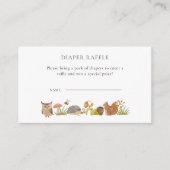 ウッドランド赤ちゃんシャワー水彩おむつラッフル エンクロージャーカード (正面)