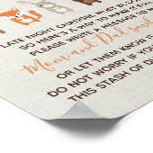 ウッドランド赤ちゃんシャワー深夜おむつサイン ポスター (角)