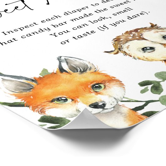 ウッドランド赤ちゃんシャワー甘い混乱の兆候を推測 ポスター (角)