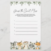 ウッドランド赤ちゃんシャワー甘い混乱ゲームを推測 (正面)