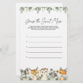 ウッドランド赤ちゃんシャワー甘い混乱ゲームを推測 (正面/裏面)