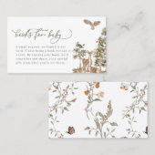 ウッドランド赤ちゃんシャワー用本 名刺 (正面/裏面)