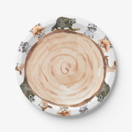 ウッドランド赤ちゃんシャワー男の子よ！ワイルドワン誕生日 ペーパープレート