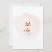 ウッドランド赤ちゃんシャワー緑の森の動物インビタ 招待状 (裏面)