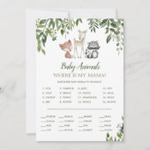 ウッドランド赤ちゃんシャワー赤ちゃん動物ゲーム5 x 7 招待状 (正面)