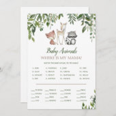 ウッドランド赤ちゃんシャワー赤ちゃん動物ゲーム5 x 7 招待状 (正面/裏面)