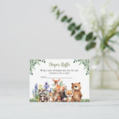 ウッドランド赤ちゃんシャワー |おむつラッフルカード エンクロージャーカード (スタンド正面)