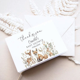 ウッドランド赤ちゃんシャワー サンキューカード