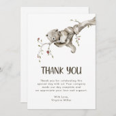ウッドランド赤ちゃんシャワー サンキューカード (正面/裏面)