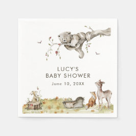 ウッドランド赤ちゃんシャワー スタンダードカクテルナプキン