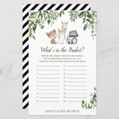 ウッドランド赤ちゃんシャワー – バスケットの中のホワイツ (正面/裏面)