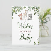 ウッドランド赤ちゃんシャワー – ベビーサイン5x7 招待状 (スタンド正面)