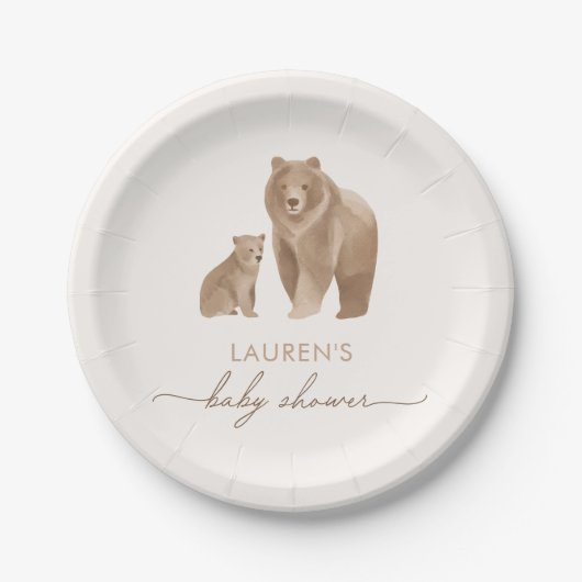 ウッドランド赤ちゃんシャワー ペーパープレート (正面)