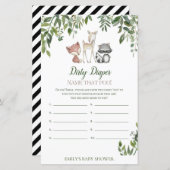 ウッドランド赤ちゃんシャワー – 汚れたおむつゲーム (正面/裏面)