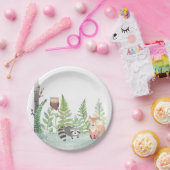 ウッドランド赤ちゃん動物緑の赤ちゃんシャワーパーティー ペーパープレート (パーティー)