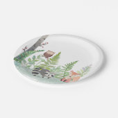 ウッドランド赤ちゃん動物緑の赤ちゃんシャワーパーティー ペーパープレート (アングル)
