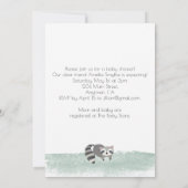 ウッドランド赤ちゃん動物緑の赤ちゃんシャワー招待状 招待状 (裏面)