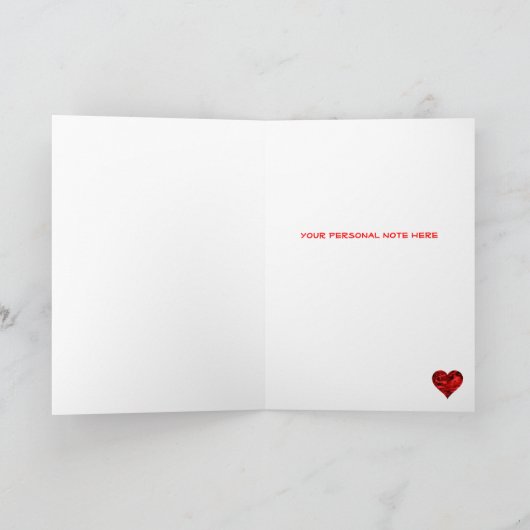 ウッドランド迷彩柄バレンタインハート – バレンタインデー シーズンカード (内部)