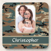 ウッドランド迷彩柄パターン コースター (正面)