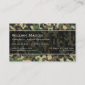 ウッドランド迷彩柄フレックターンカモフラージビジネスカード 名刺 (裏面)