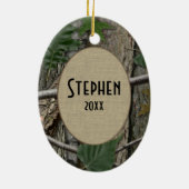 ウッドランド迷彩柄狩り写真 セラミックオーナメント (裏面)