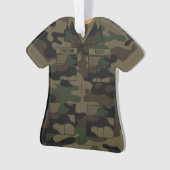 ウッドランド迷彩柄軍隊パーソナライズされた占領 オーナメント (正面)