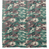 ウッドランド迷彩柄 シャワーカーテン (正面)