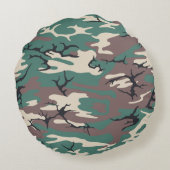 ウッドランド迷彩柄 ラウンドクッション (裏面)