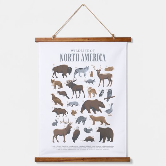 ウッドランド野生動物動物キッズルーム子供部屋デコール 吊り下げ型タペストリー (正面)