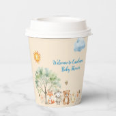 ウッドランド野生動物動物ベビーシャワー紙カップ 紙コップ (裏面)