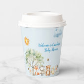 ウッドランド野生動物動物ベビーシャワー紙カップ 紙コップ (裏面)