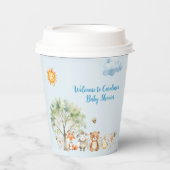 ウッドランド野生動物動物ベビーシャワー紙カップ 紙コップ (正面)