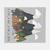 ウッドランド野生生物の友人 フリースブランケット (正面(横))