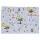 ウッドランド野生生物の赤ちゃんシャワー ラージペーパーバッグ (裏面)