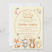 ウッドランド野生生物の赤ちゃんシャワー 招待状 (正面)