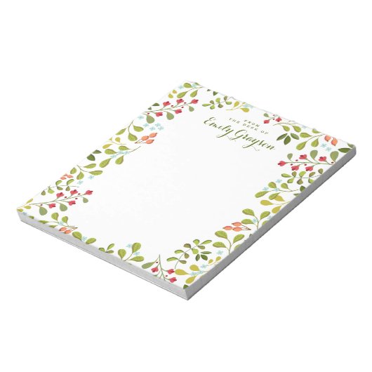 ウッドランド野草社パーソナライズされた会文具 ノートパッド (回転)