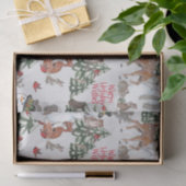 ウッドランド雪だるまディアキツネクリスマスウィッシュグレー 薄葉紙 (ギフト)