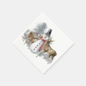 ウッドランド雪だるま&フレンズ スタンダードカクテルナプキン (角)