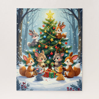 ウッドランド飾アニマルズクリスマスツリー ジグソーパズル