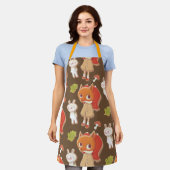 ウッドランド飾動物用クッキー エプロン (着用した状態)