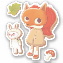 ウッドランド飾動物用クッキー シール