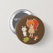 ウッドランド飾動物用クッキー 缶バッジ (正面&裏面)