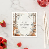 ウッドランド魅力満点をテーマにしたベビーシャワー スタンダードカクテルナプキン (インサイチュ)