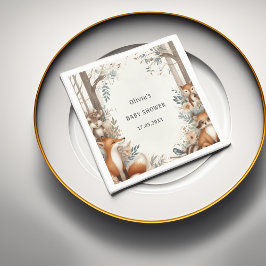 ウッドランド魅力満点をテーマにしたベビーシャワー スタンダードカクテルナプキン