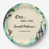 ウッドランド魅惑の森おとぎ話1歳の誕生日 ペーパープレート (正面)